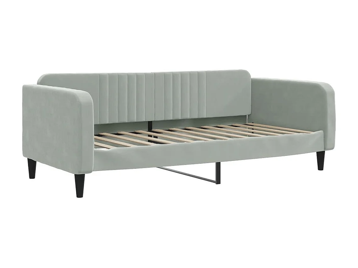 Lit de repos sans matelas gris clair 100x200 cm velours