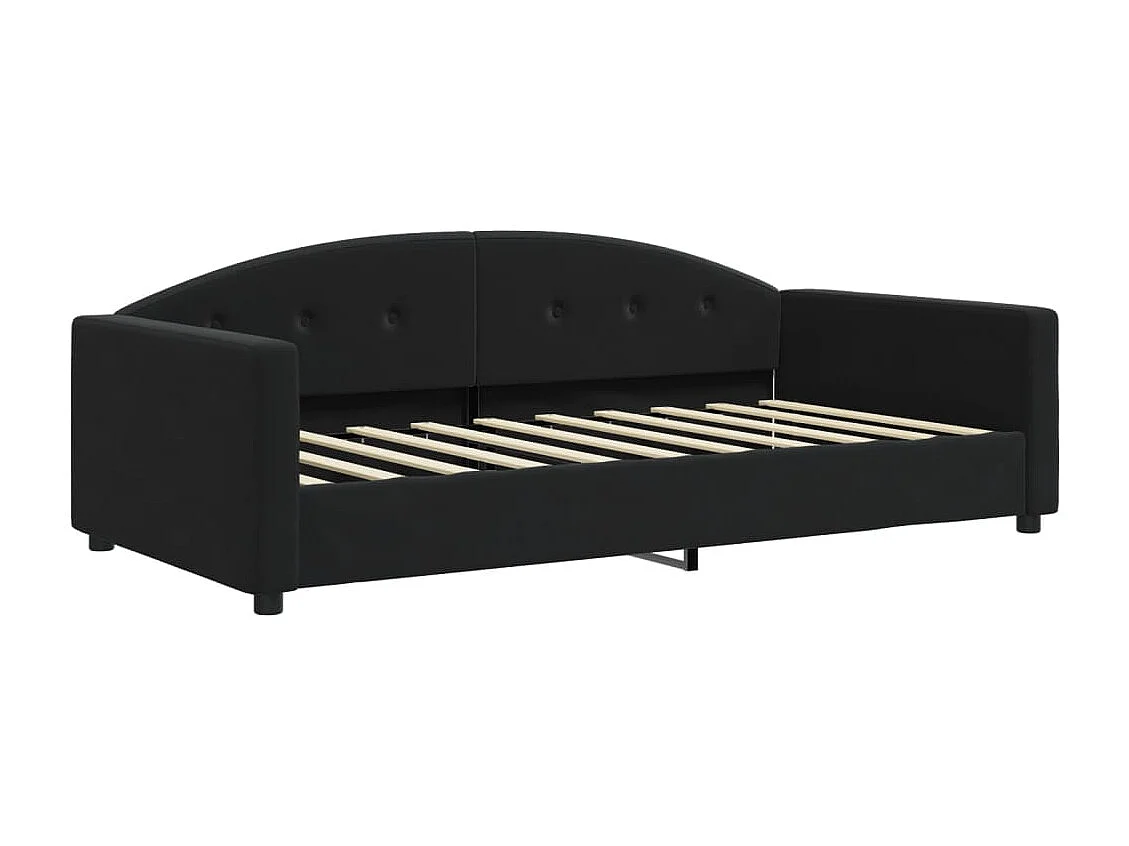 Divano letto con letto estraibile nero 90x190 cm in velluto
