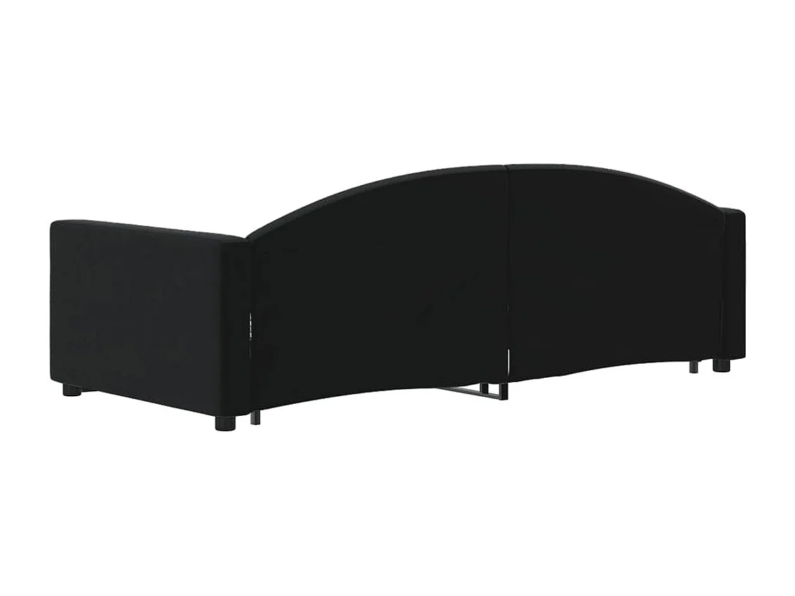 Lit de jour avec lit gigogne noir 90x190 cm velours