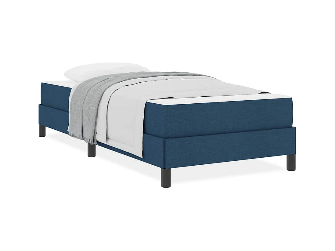 Letto a molle con materasso tessuto blu 80 x 200 cm