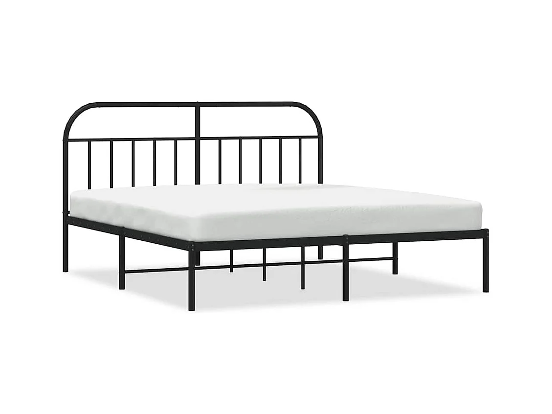 Struttura letto in metallo senza materasso e testiera nera 180x200 cm