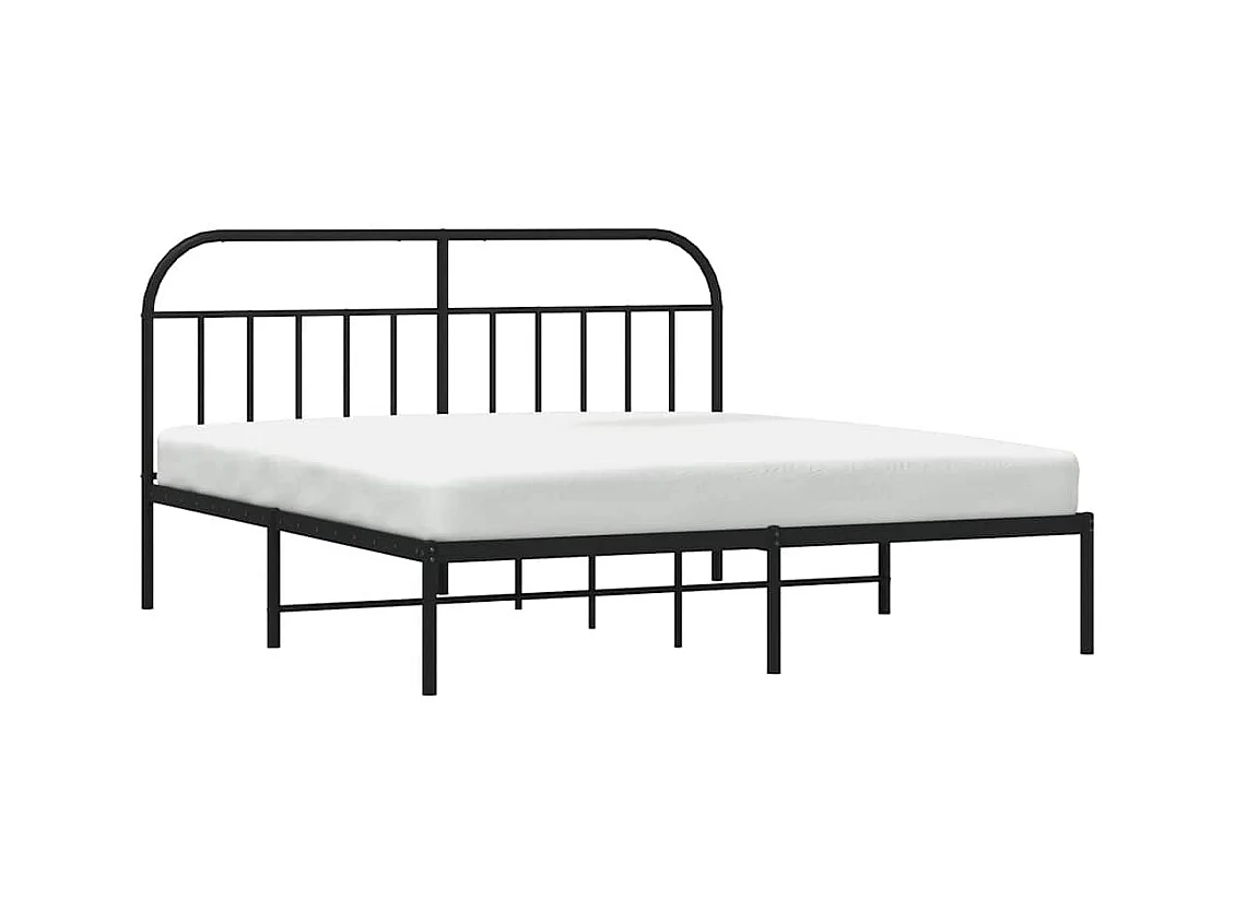 Struttura letto in metallo senza materasso e testiera nera 180x200 cm