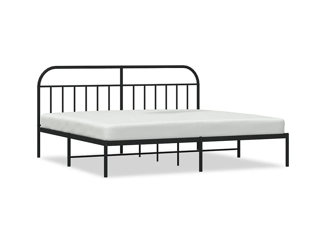 Struttura letto in metallo senza materasso con testiera nera 200x200cm