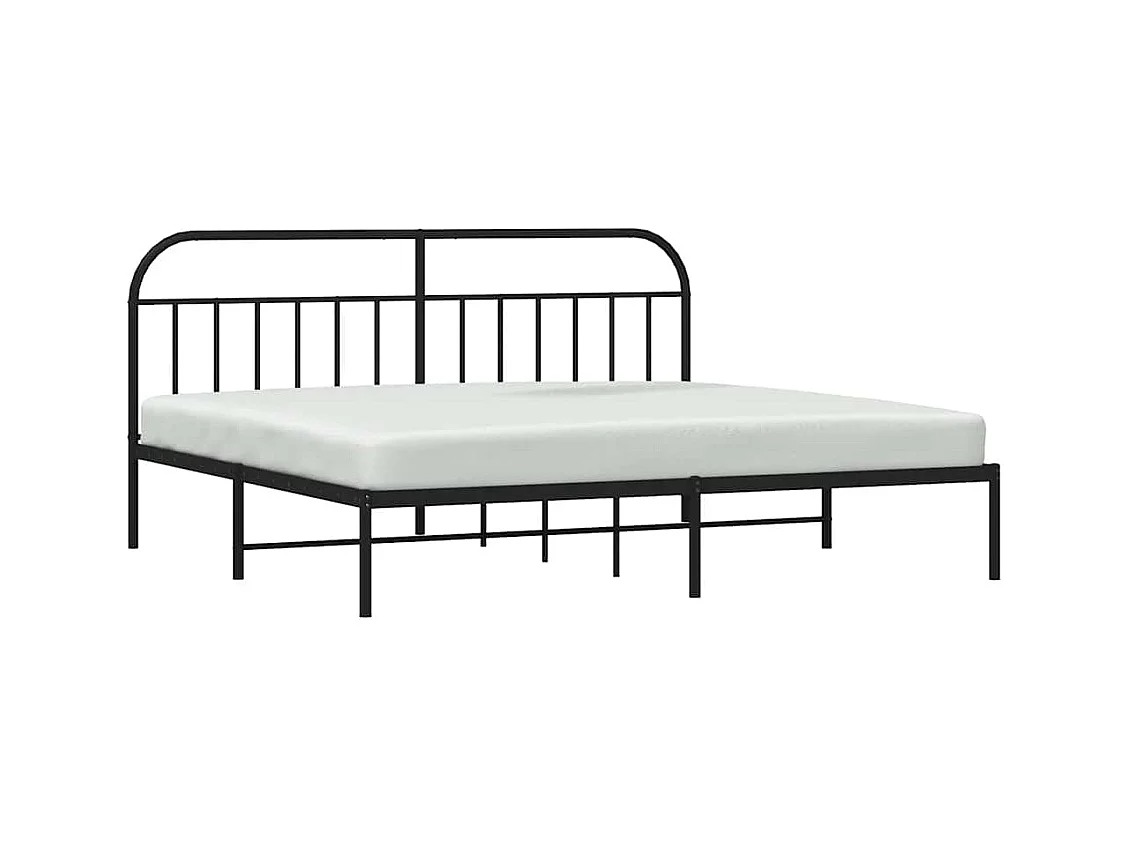 Struttura letto in metallo senza materasso con testiera nera 200x200cm