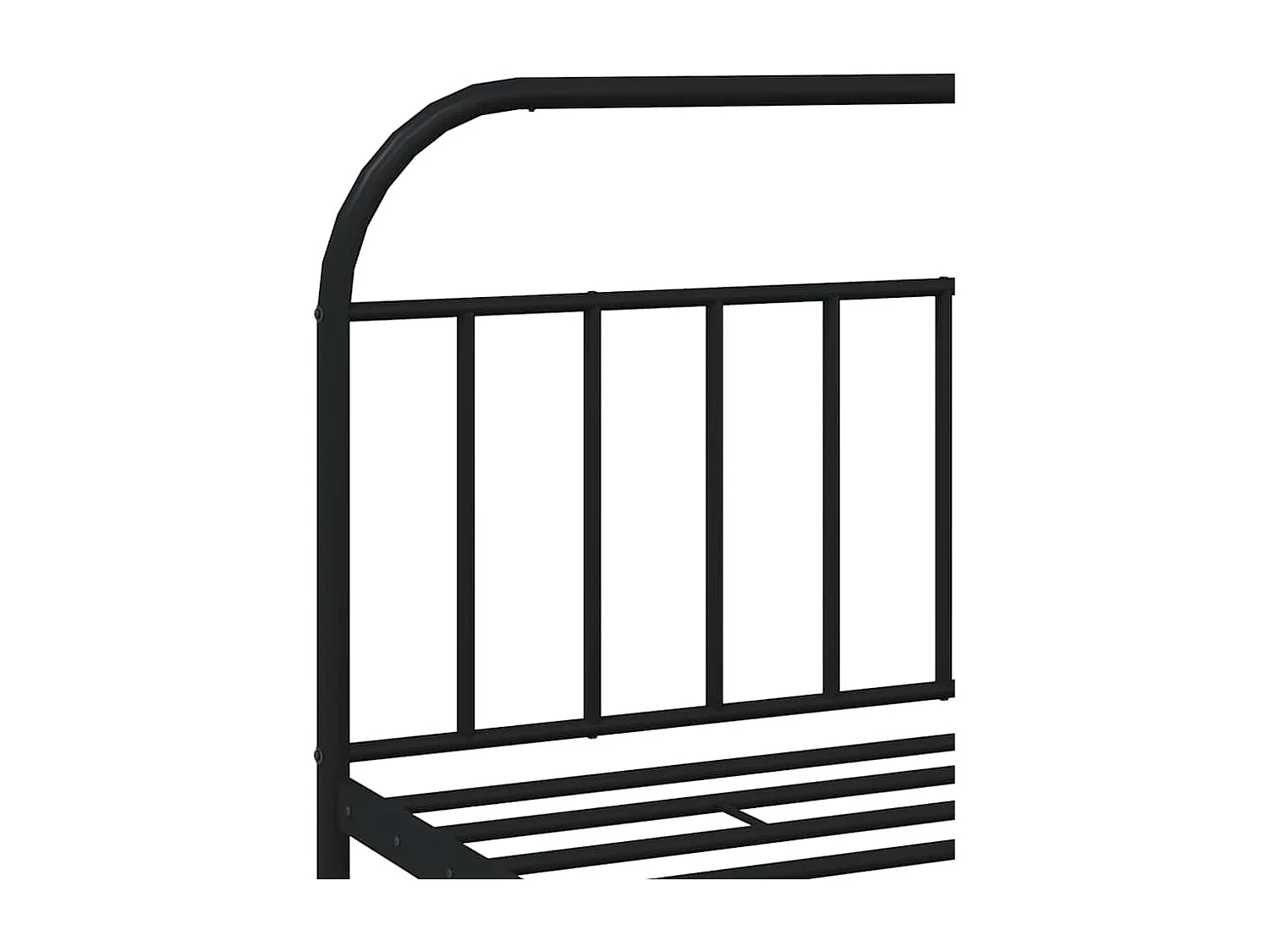 Cadre de lit métal sans matelas avec tête de lit noir 200x200cm