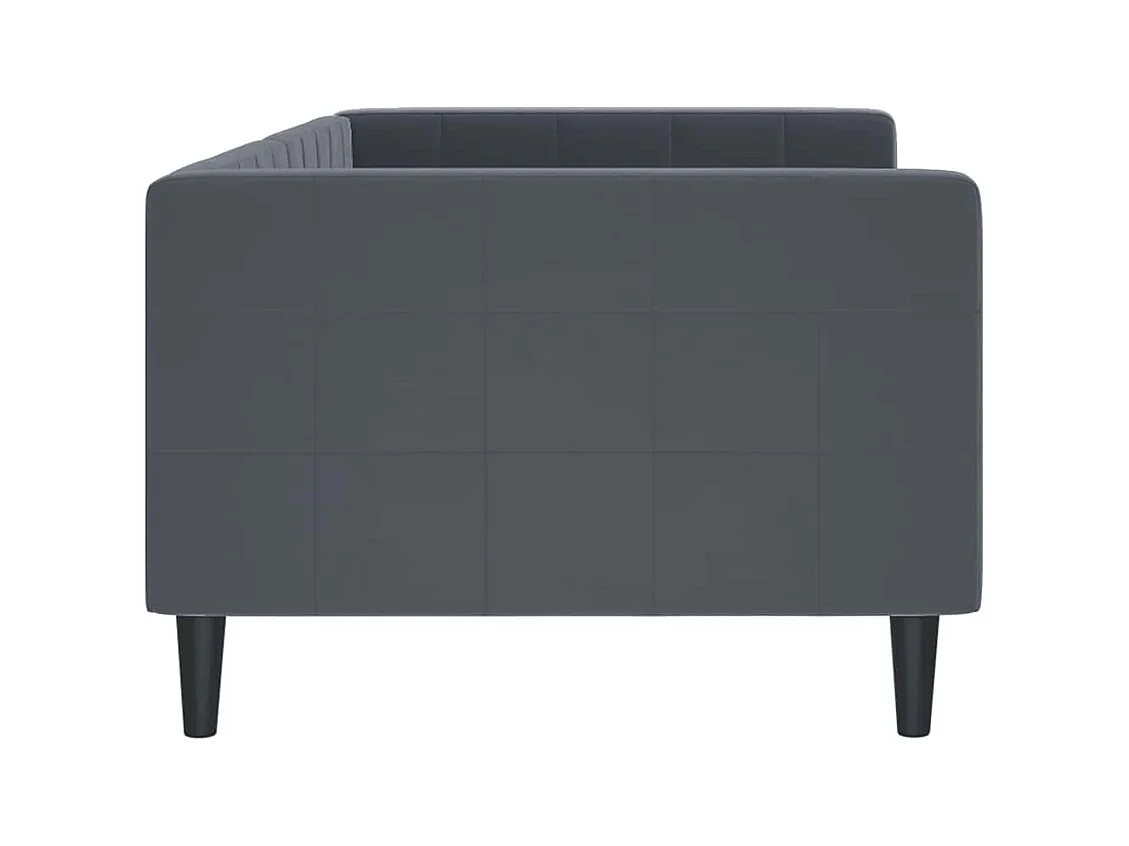 Divano letto grigio scuro 90x190 cm in velluto