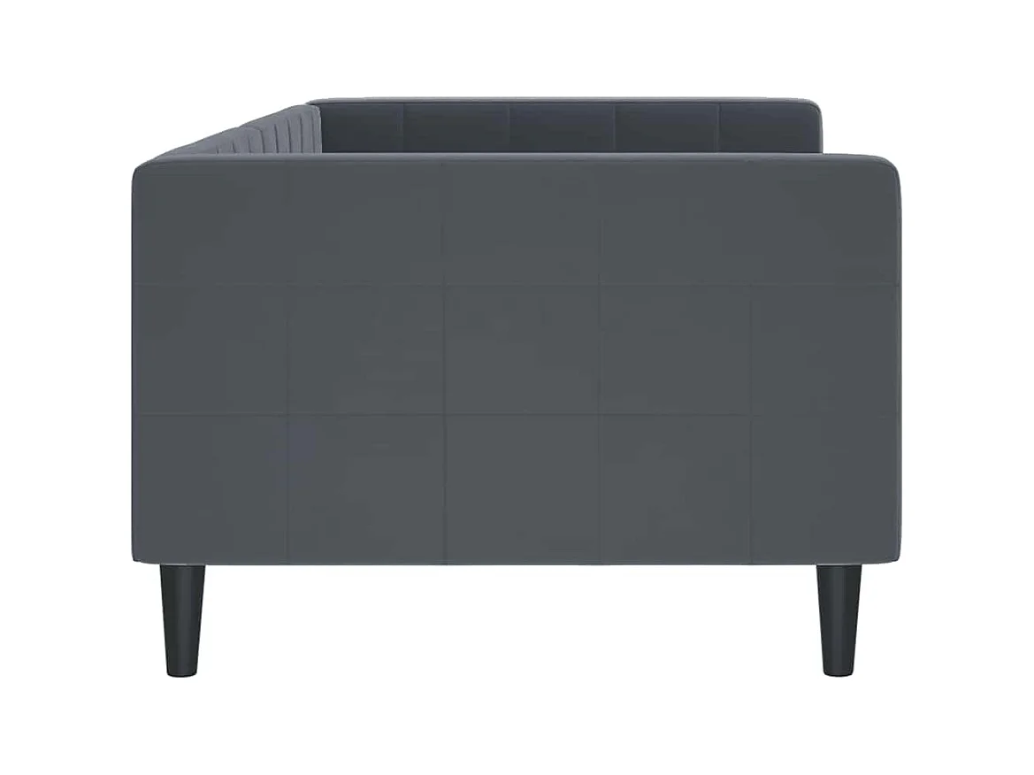 Divano letto grigio scuro 90x190 cm in velluto
