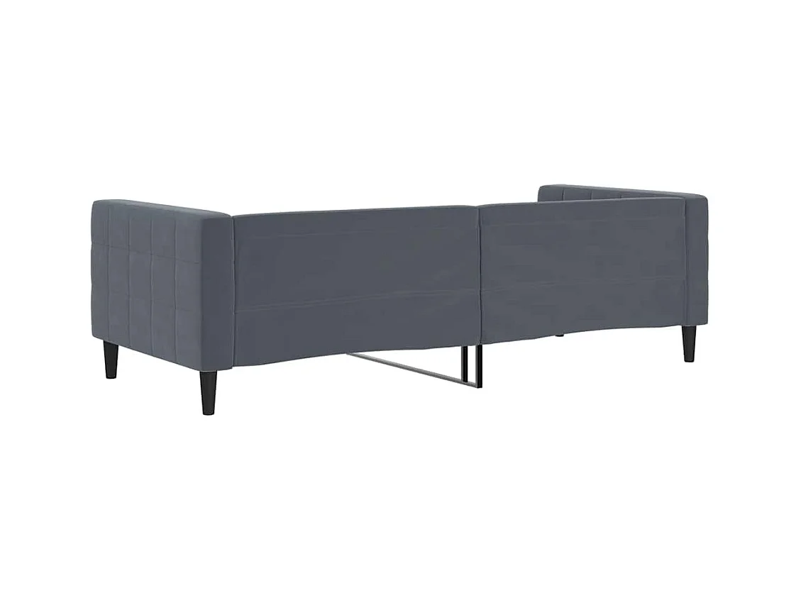 Divano letto grigio scuro 90x190 cm in velluto