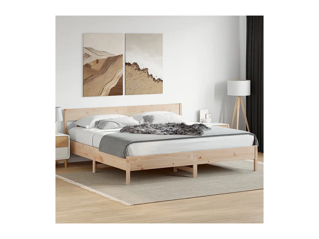 Struttura letto senza materasso 180x200 cm in legno massello di pino