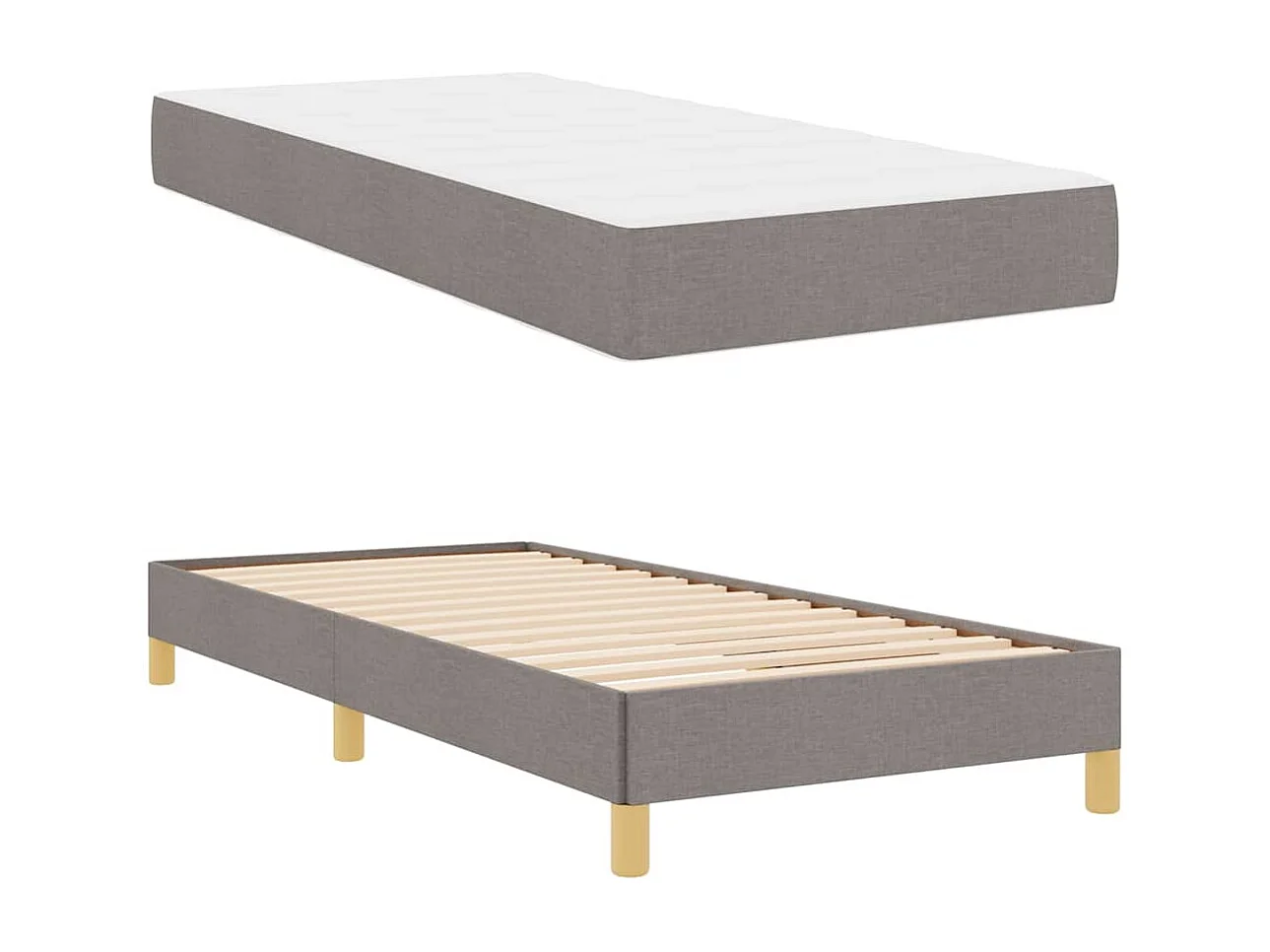 Taupe en Bruin Boxspringbed 90 x 200 cm