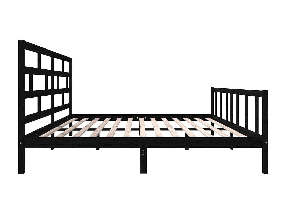 Bedframe zonder matras zwart massief hout 200x200 cm