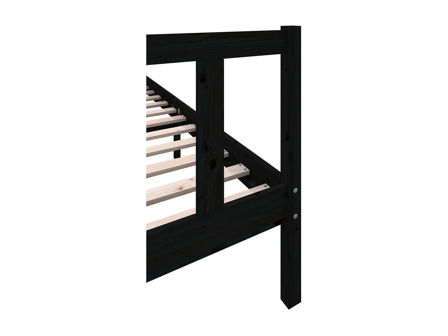 Bedframe zonder matras zwart massief hout 200x200 cm