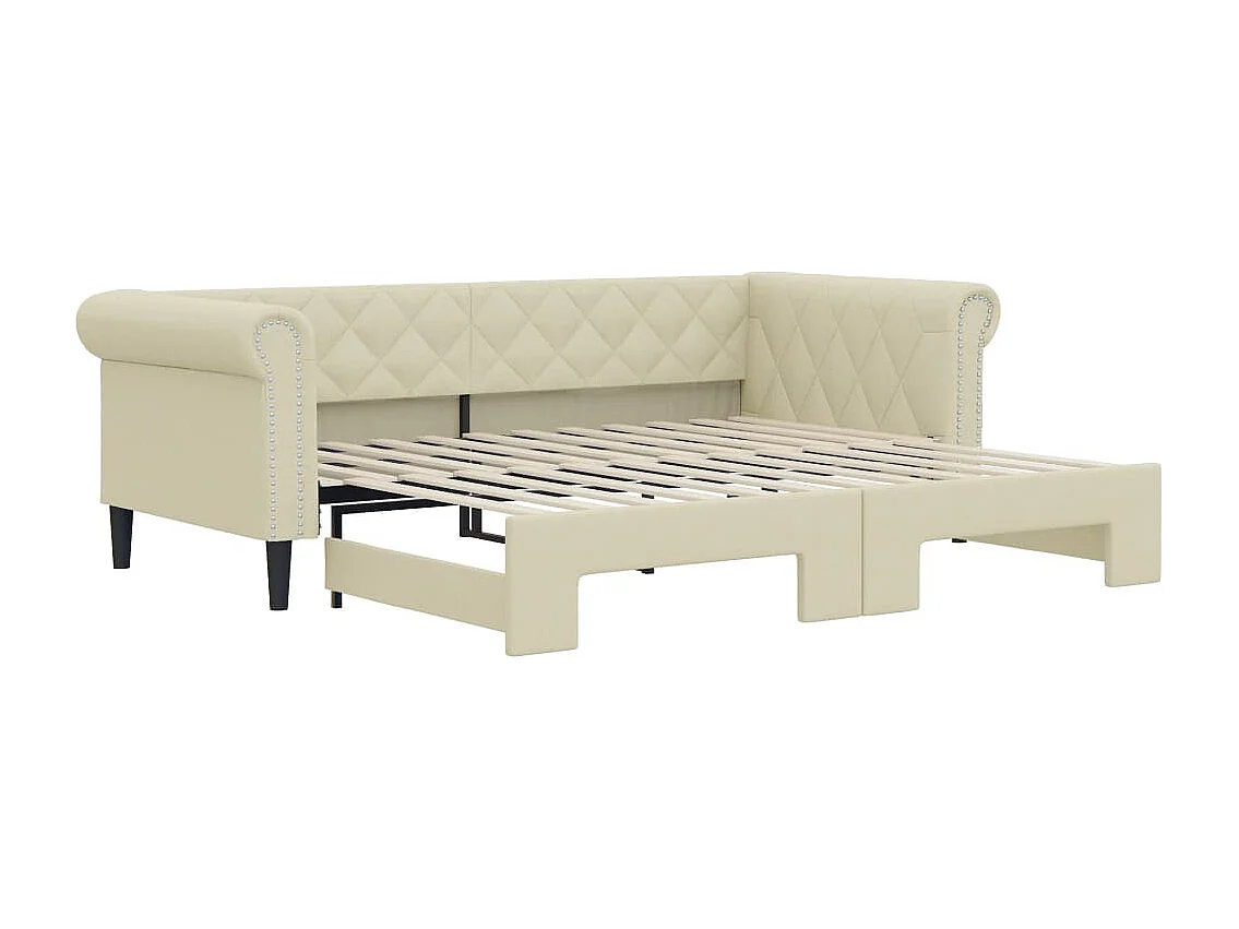 Dagbed met onderschuifbed zonder crème matras 90x200 cm