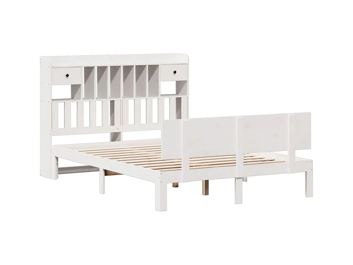 Wit boekenkastbed zonder matras 160x200 cm massief grenenhout