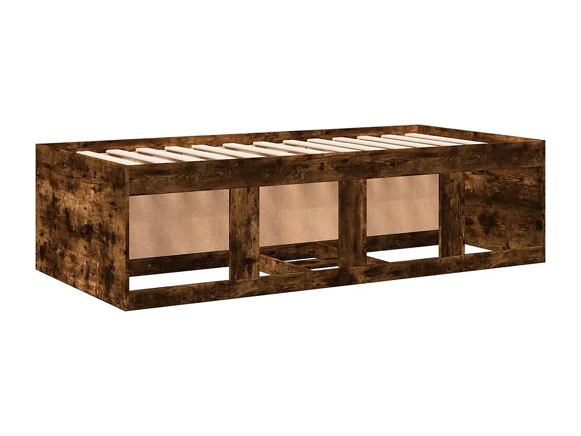 Divano letto con cassetti senza materasso rovere affumicato 100x200 cm