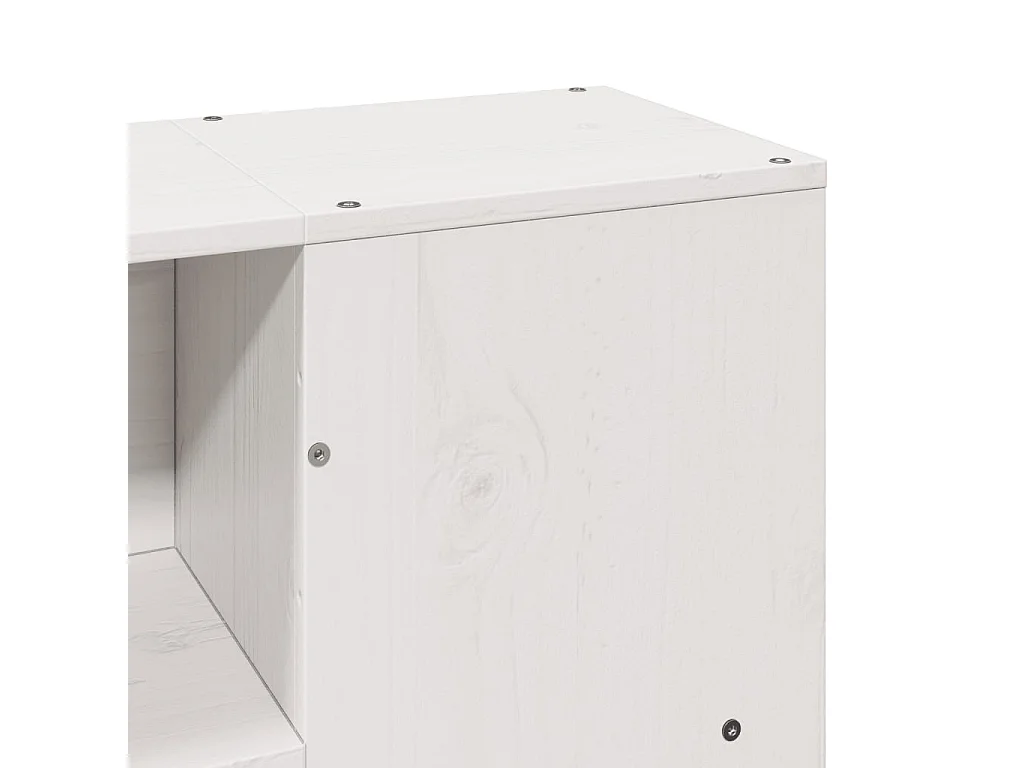 Letto libreria bianco senza materasso 120x200 cm in legno massello