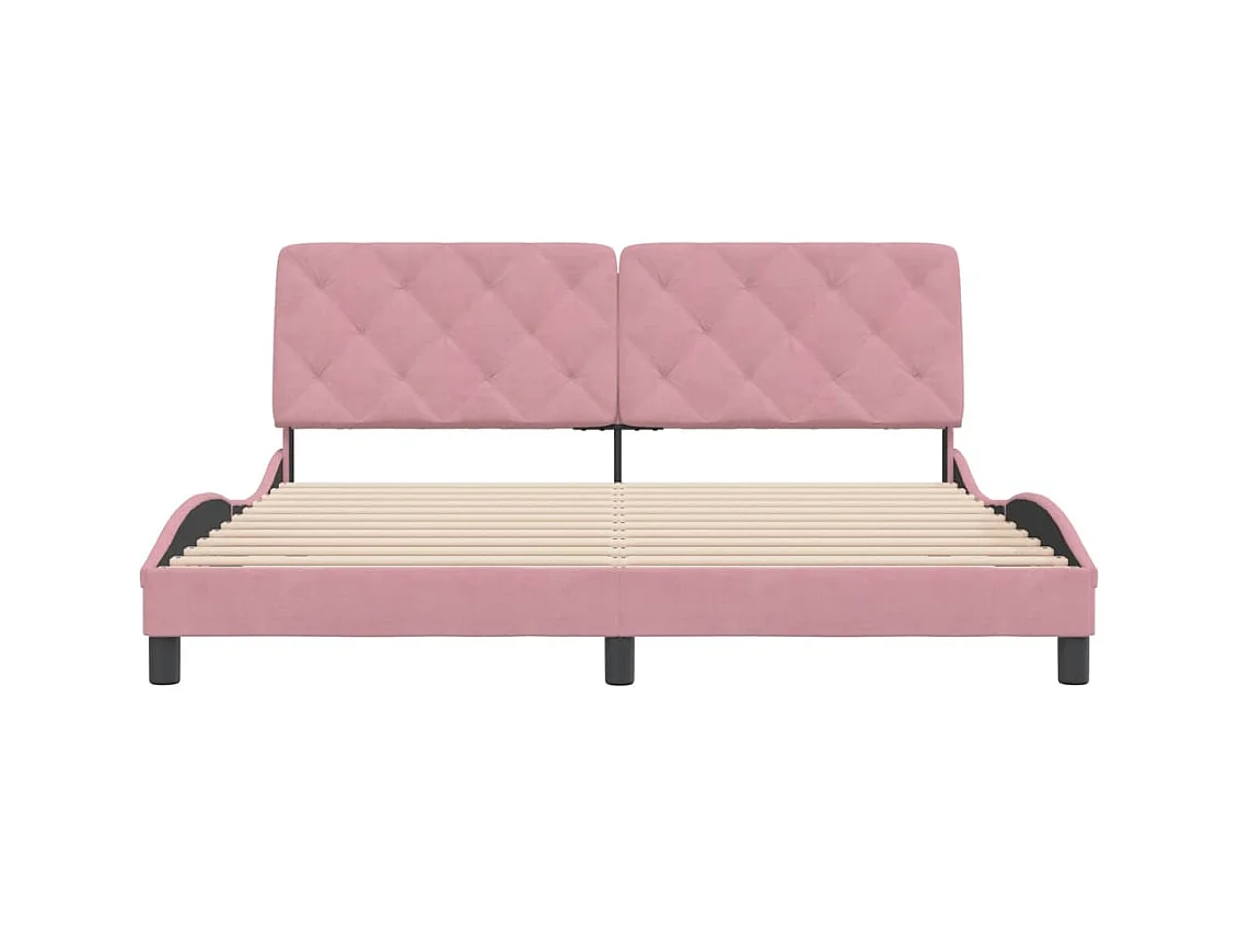 Bettgestell ohne Matratze rosa 180x200 cm Samt