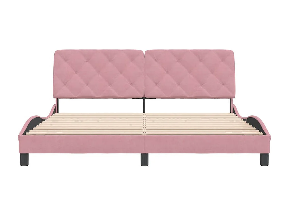Bedframe zonder matras roze 180x200 cm fluweel