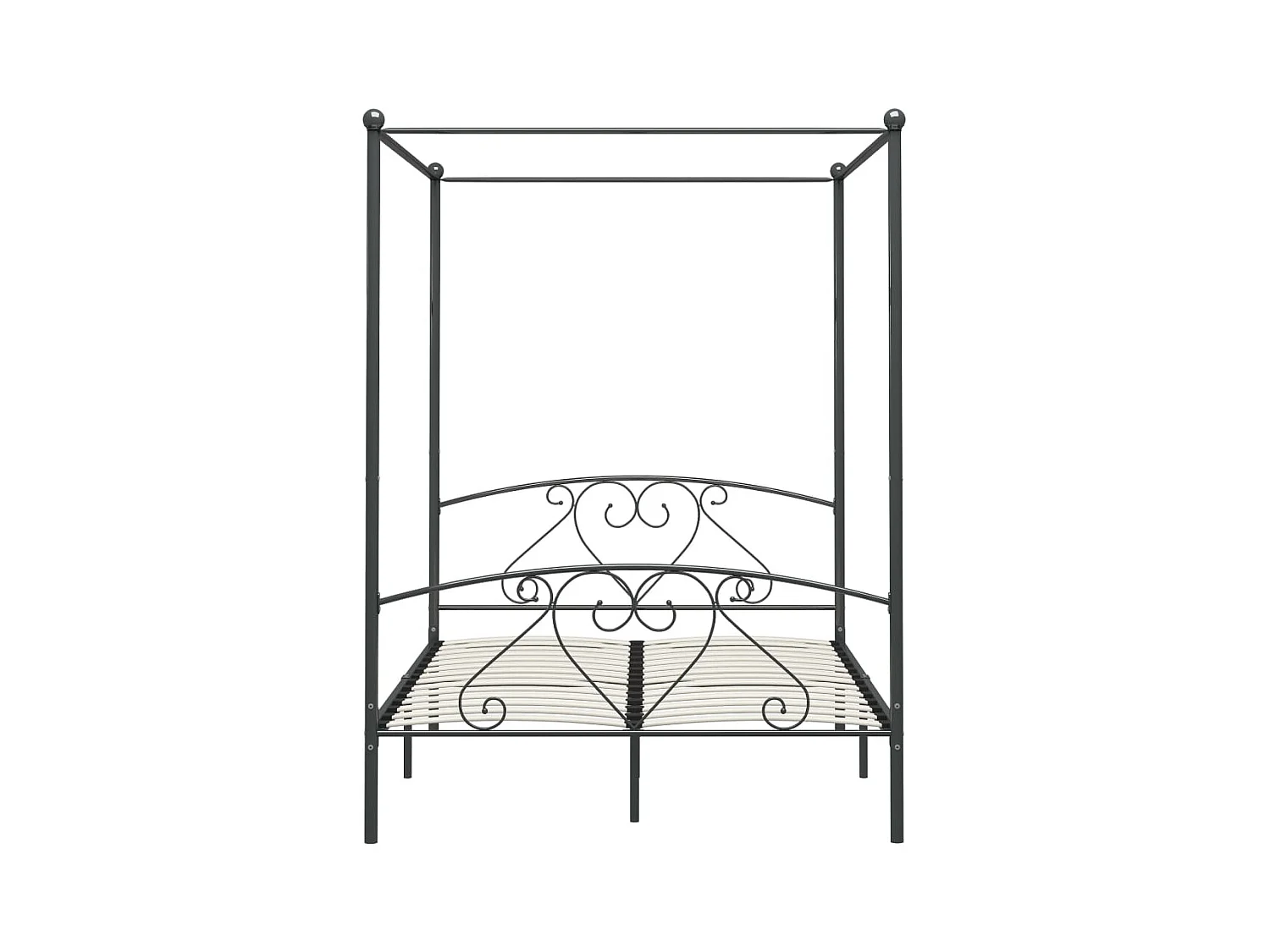 Hemelbedframe zonder matras grijs metaal 160x200 cm
