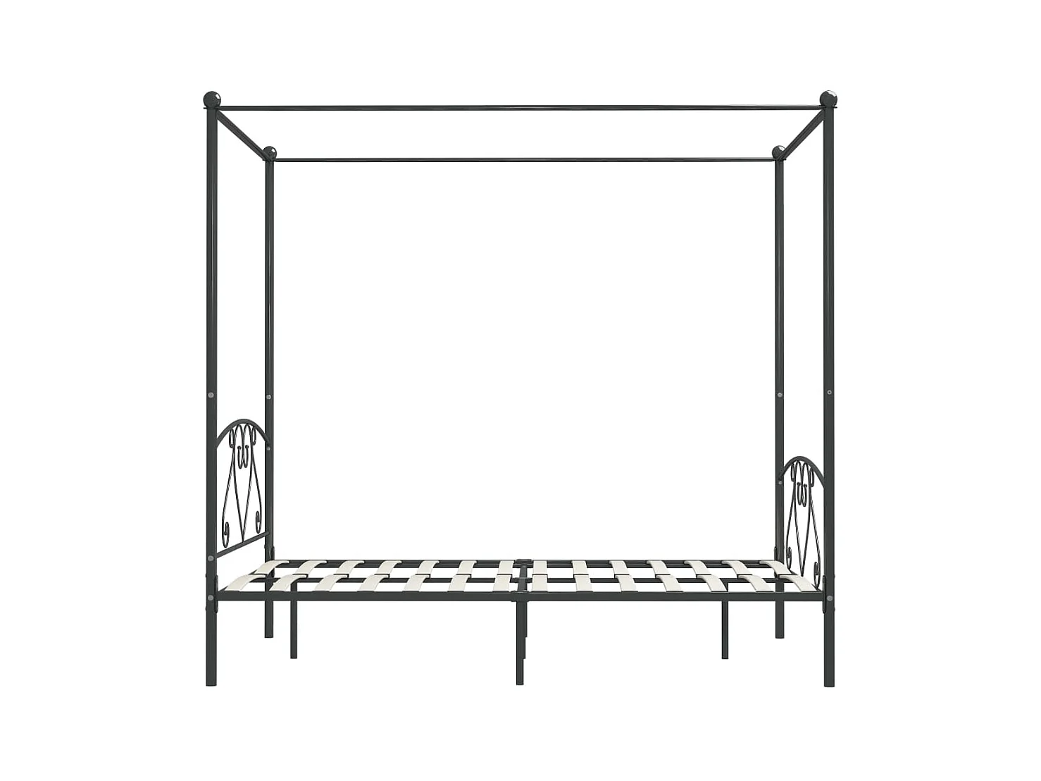 Hemelbedframe zonder matras grijs metaal 160x200 cm