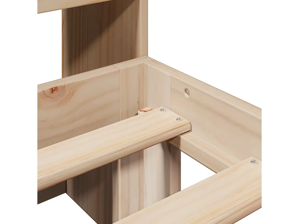 Letto a libreria senza materasso 180x200 cm in legno massello di pino