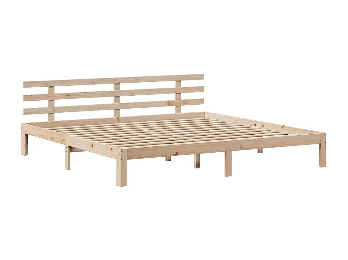 Lit bibliothèque sans matelas 180x200 cm bois massif de pin
