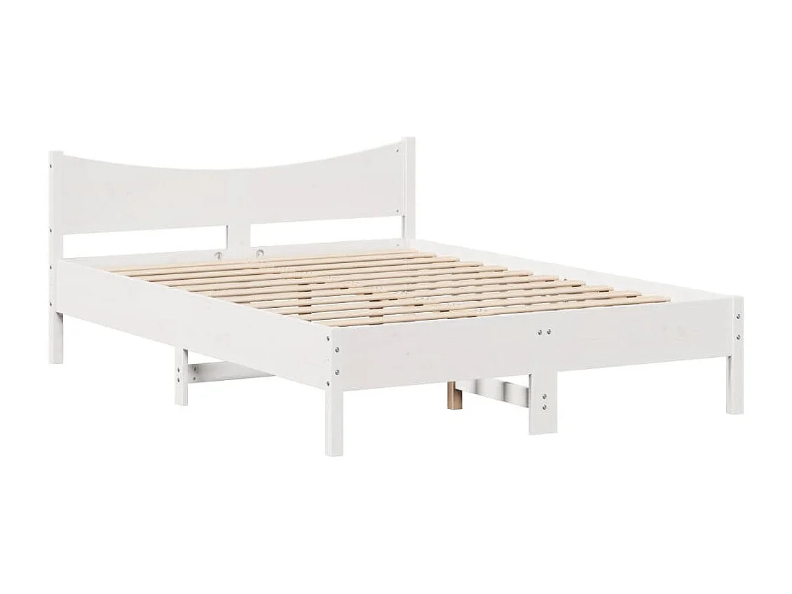 Cadre de lit sans matelas blanc 120x190 cm bois de pin massif