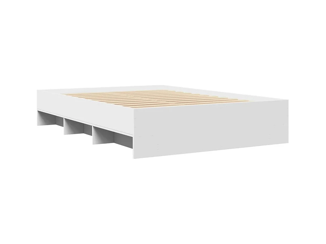 Bedframe zonder matras wit 135x190 cm bewerkt hout