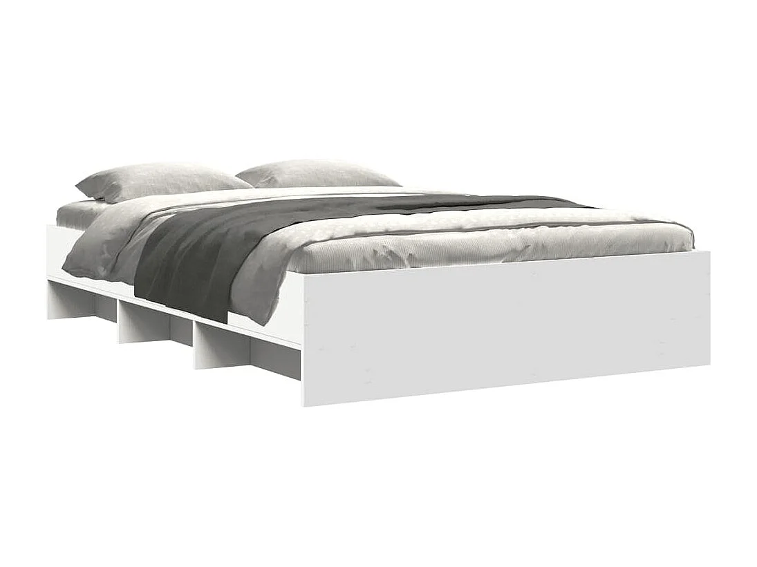 Cadre de lit sans matelas blanc 135x190 cm bois d'ingénierie