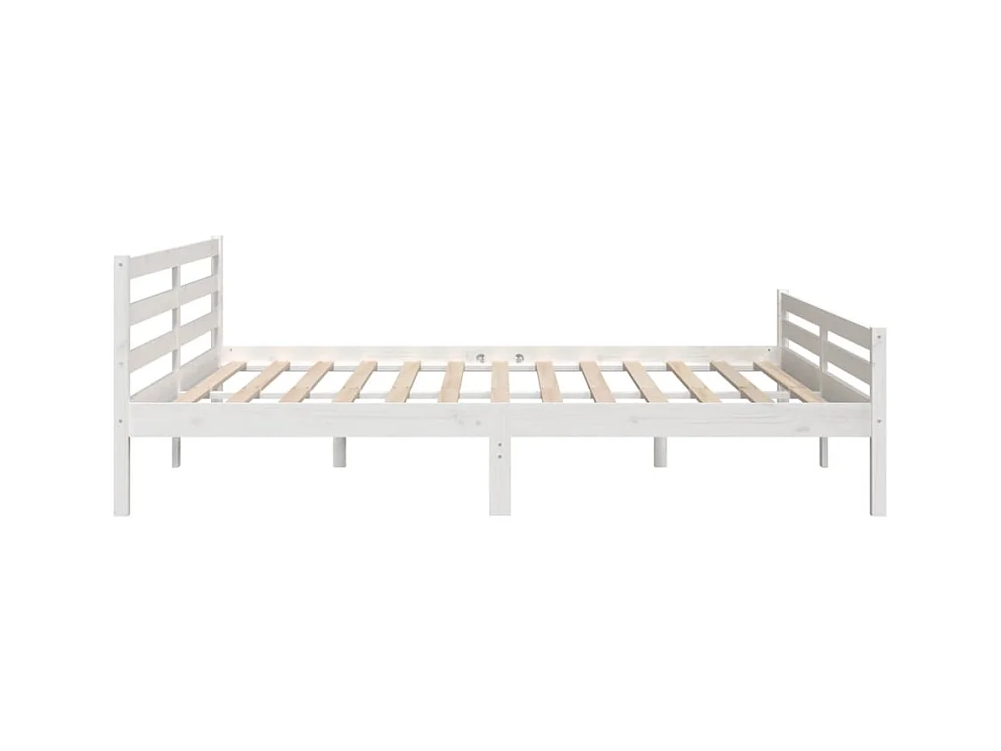 Cadre de lit sans matelas blanc bois massif 200x200 cm