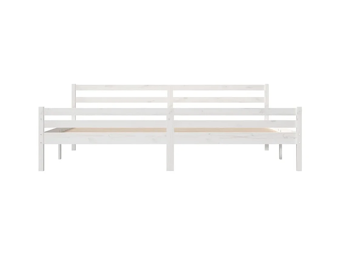 Cadre de lit sans matelas blanc bois massif 200x200 cm