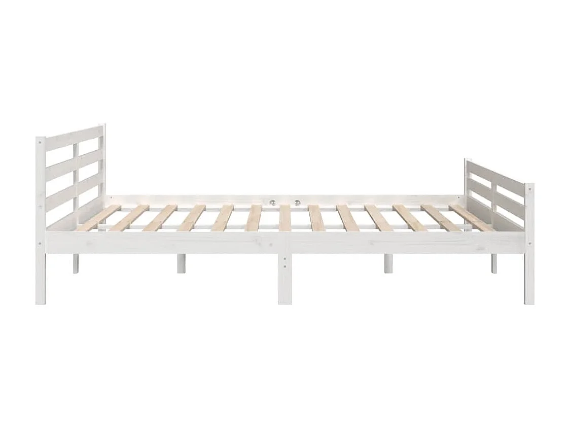 Cadre de lit sans matelas blanc bois massif 200x200 cm