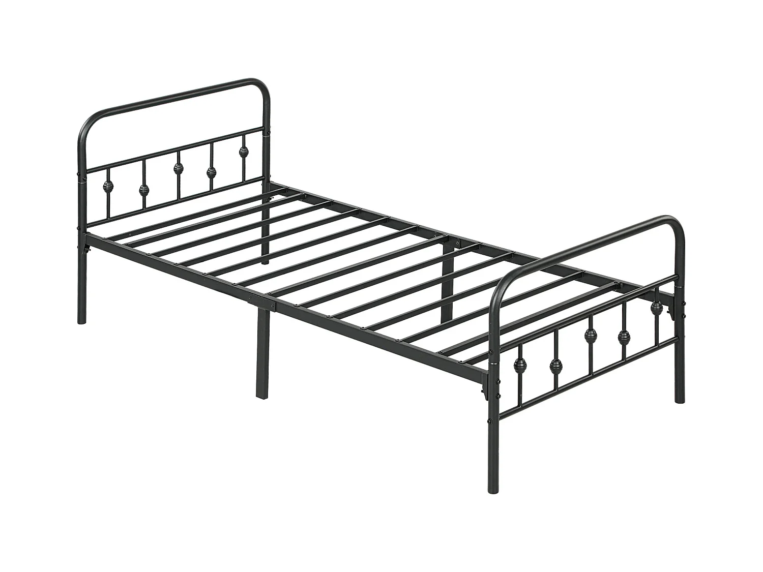 Opvouwbaar metalen bedframe, praktisch ontwerp, metaal, zwart (206,9 x 91,8 x 82,5 cm)