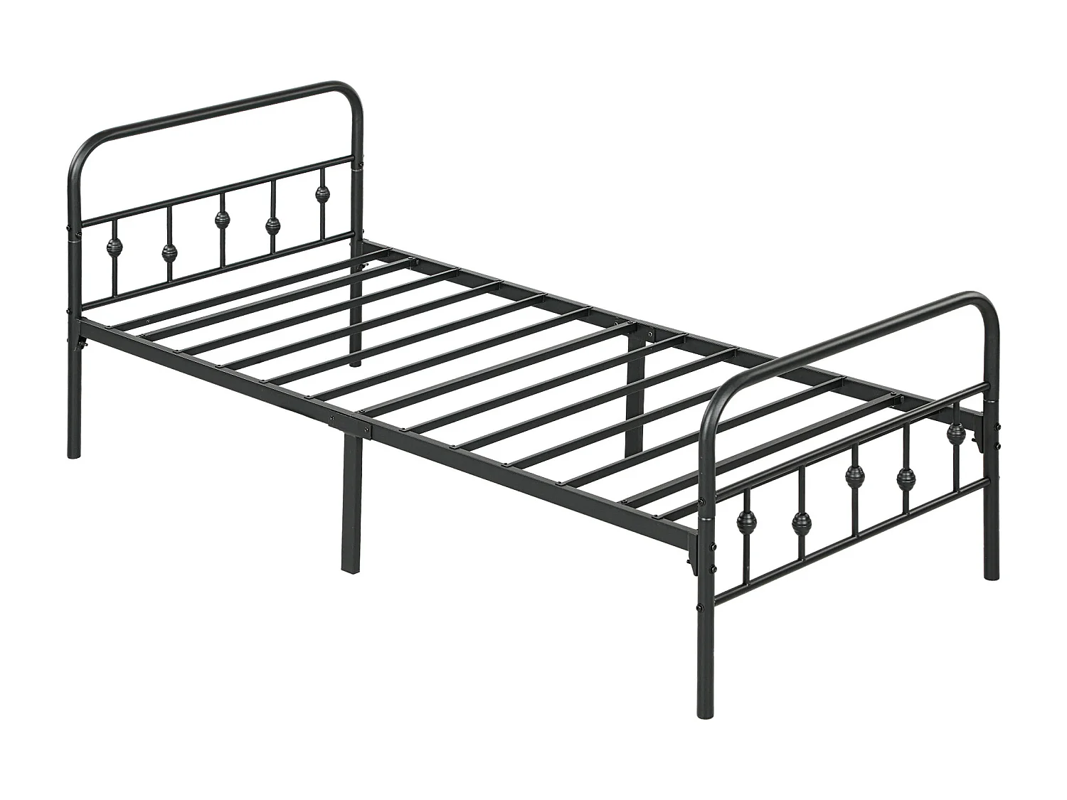 Cama plegable de metal, diseño práctico, color negro (206,9 x 91,8 x 82,5 cm)