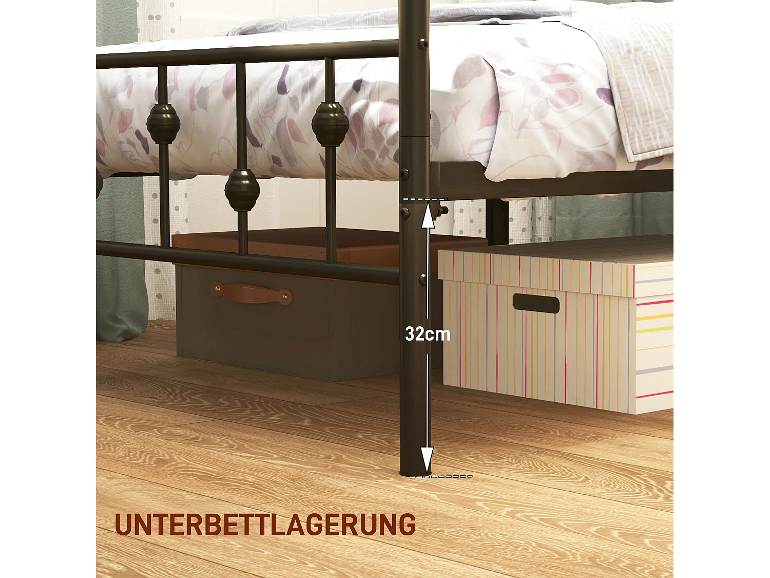 Cama plegable de metal, diseño práctico, color negro (206,9 x 91,8 x 82,5 cm)