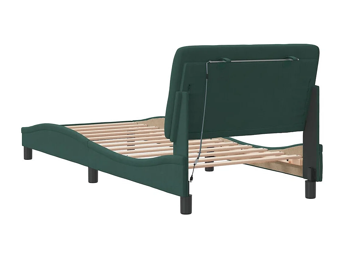 Bedframe met LED-verlichting donkergroen 80x200 cm fluweel