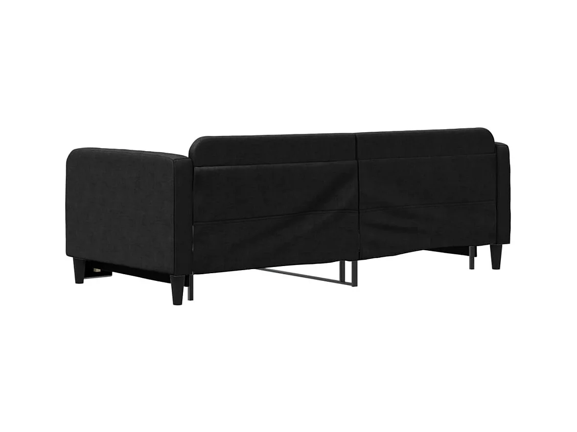 Lit de jour avec gigogne sans matelas noir 90x200 cm