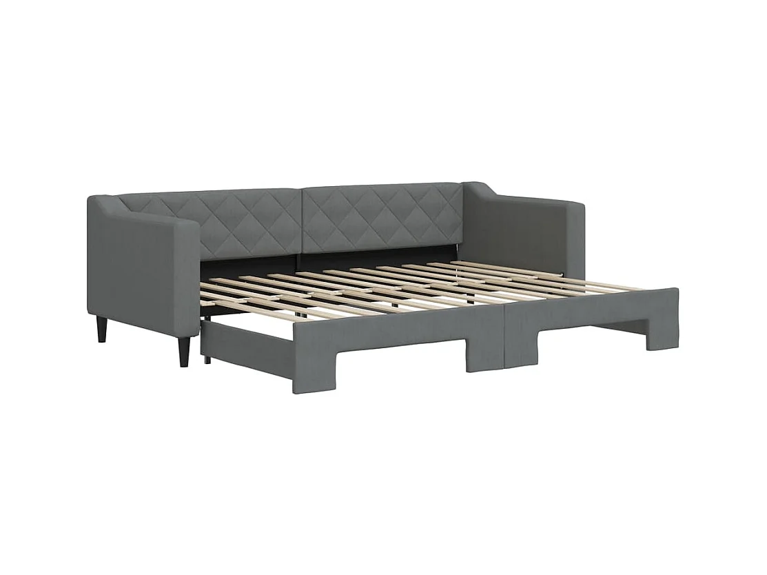 Dagbed met onderschuifbed zonder matras donkergrijs 80x200 cm