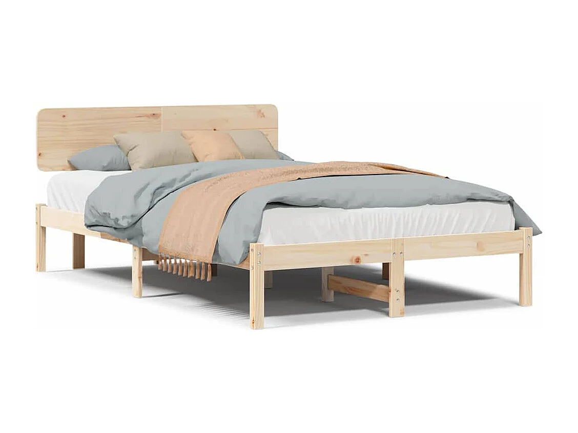 Bedframe met hoofdbord Naturel 140 x 190 cm
