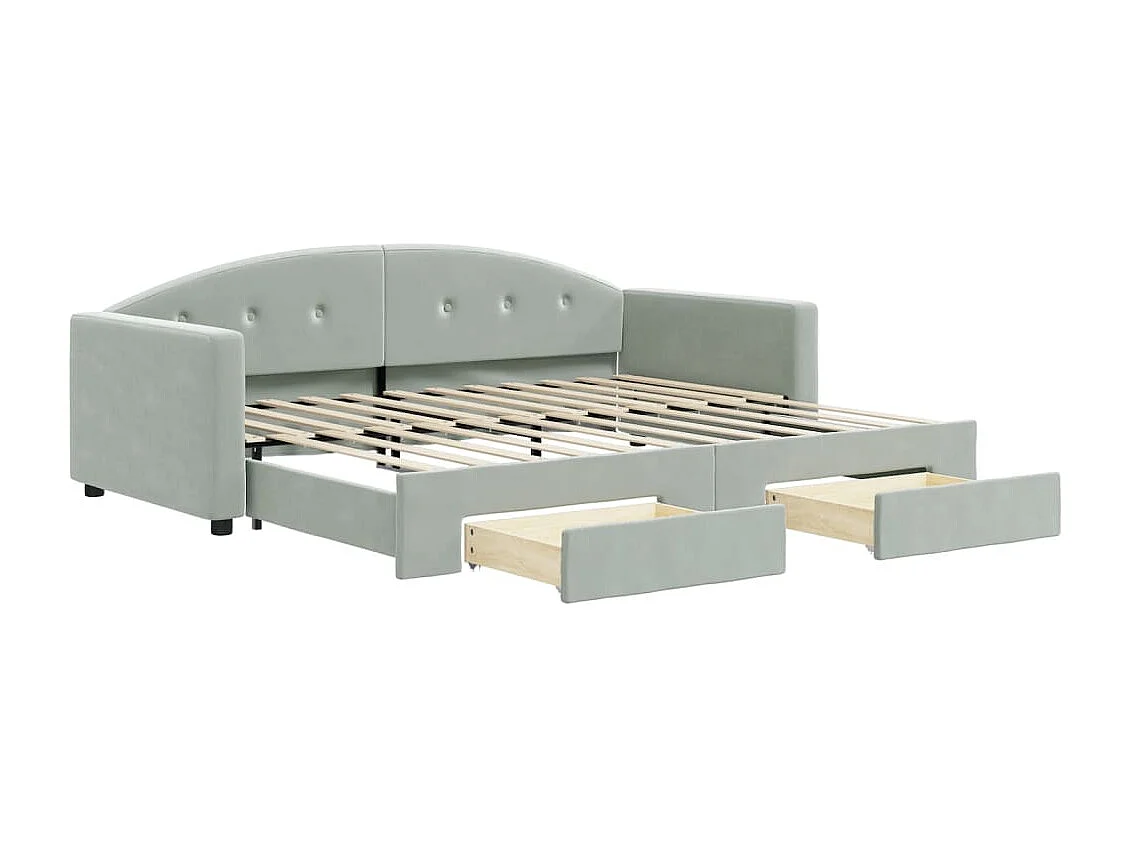 Dagbed met onderschuifbed en lades zonder matras 90x200 cm