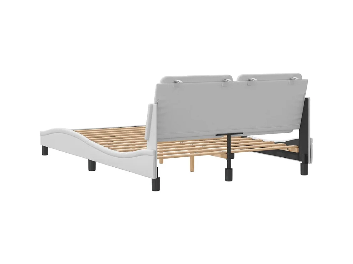 Estructura de cama sin colchón blanca 120x200 cm símil piel