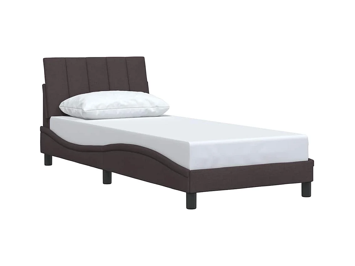 Bedframe zonder matras donkerbruin 90x200 cm stof