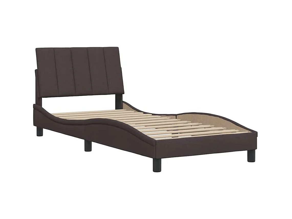 Bedframe zonder matras donkerbruin 90x200 cm stof