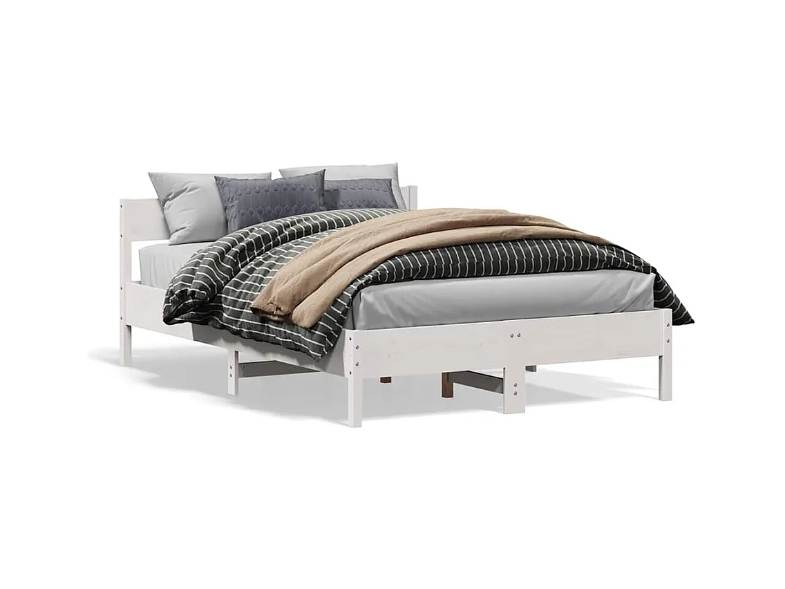 Bedframe zonder matras wit 140x200 cm massief grenenhout