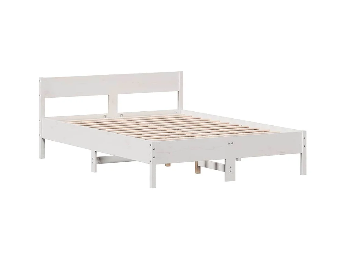 Bedframe zonder matras wit 140x200 cm massief grenenhout