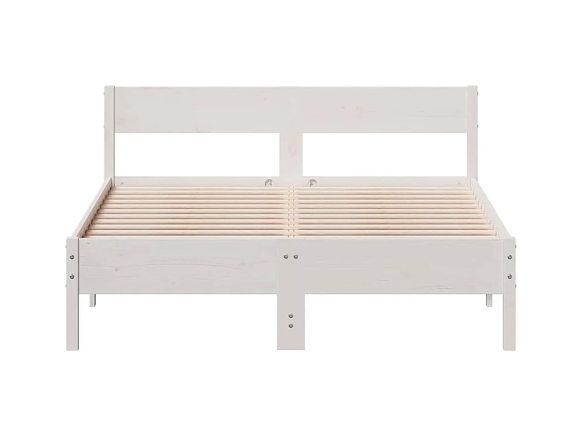 Bedframe zonder matras wit 140x200 cm massief grenenhout