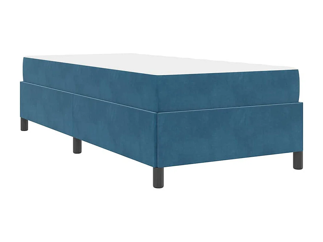 Estructura de cama de terciopelo azul oscuro y blanco de 100 x 200 cm