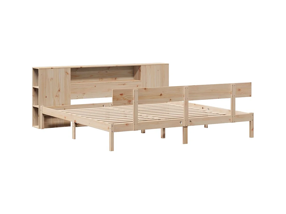 Bibliotheekbed zonder matras 200x200 cm massief grenenhout