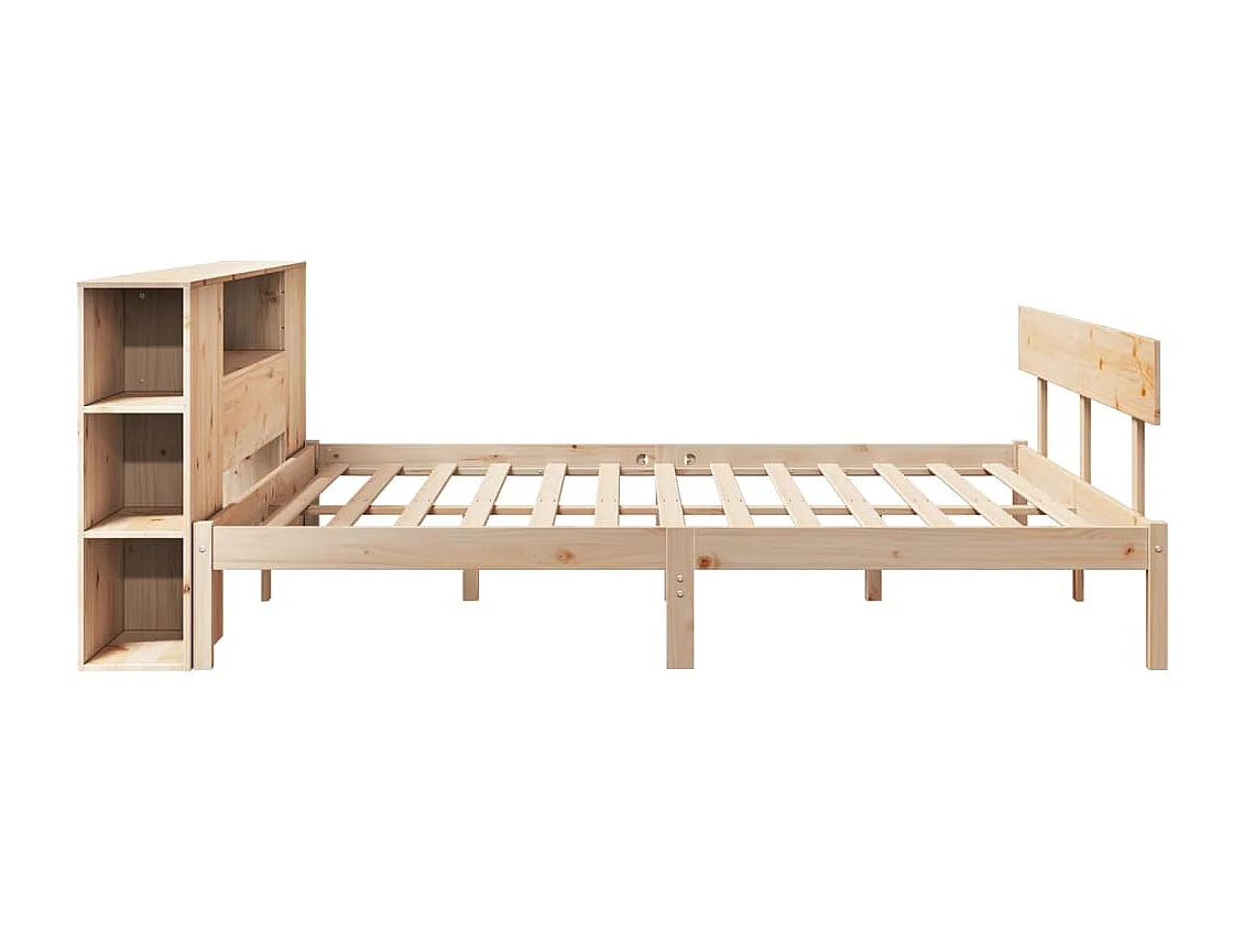 Bibliotheekbed zonder matras 200x200 cm massief grenenhout