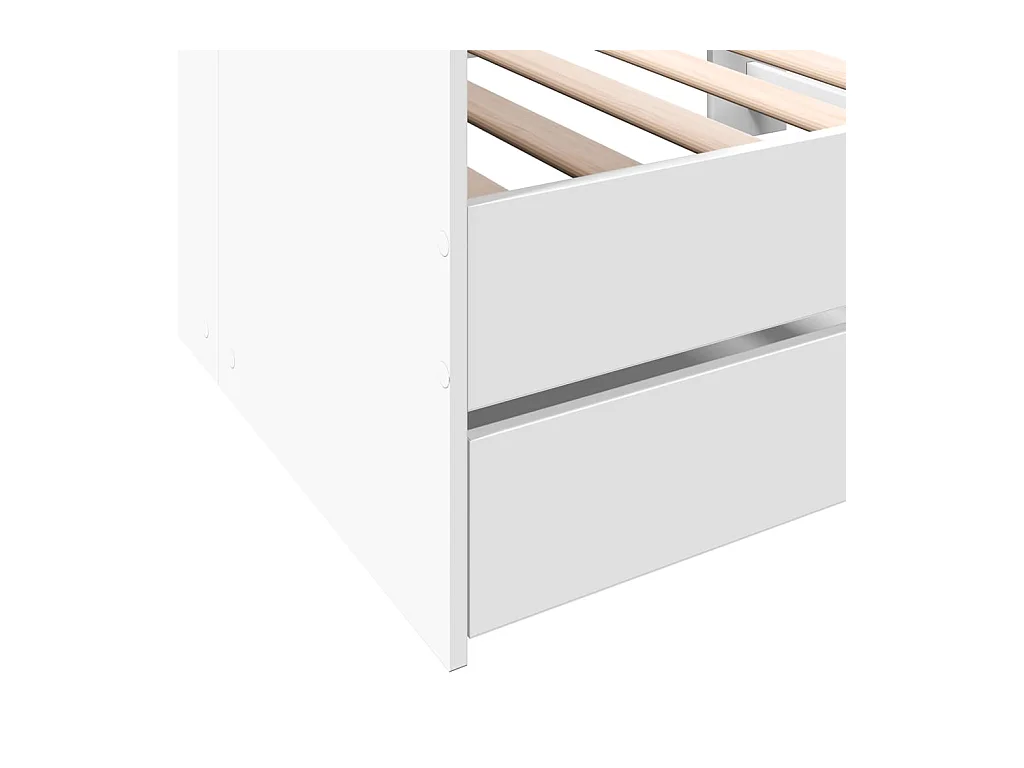 Dagbed met lades zonder matras wit 90x200 cm